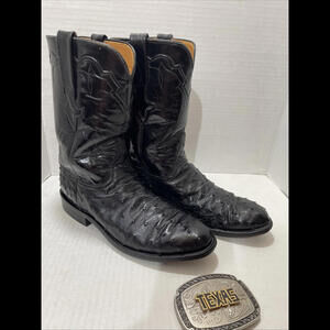 Lucchese Men's Full Quill Ostrich Western Boot 9D L3084.RR